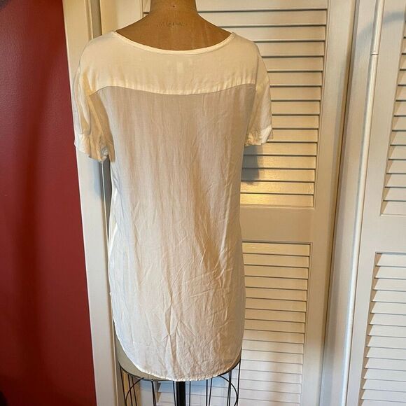 GAP | semi sheer white pullover short sleeve high low pocket blouse S - Picture 6 of 8